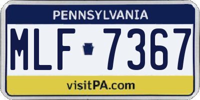 PA license plate MLF7367