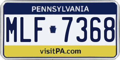 PA license plate MLF7368