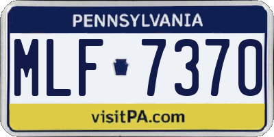PA license plate MLF7370