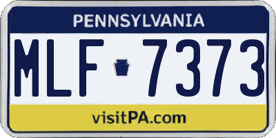 PA license plate MLF7373