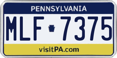 PA license plate MLF7375