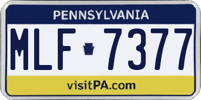 PA license plate MLF7377