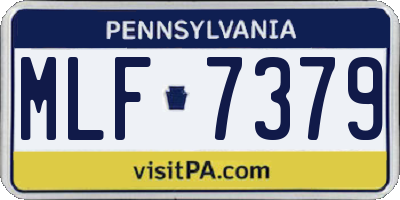 PA license plate MLF7379
