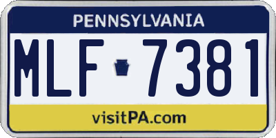 PA license plate MLF7381