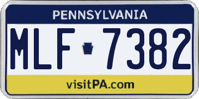 PA license plate MLF7382