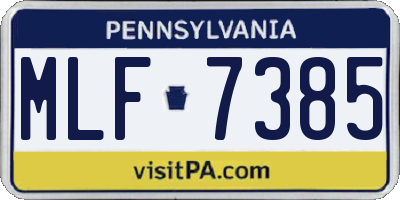 PA license plate MLF7385