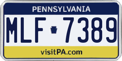 PA license plate MLF7389