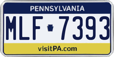 PA license plate MLF7393