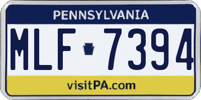 PA license plate MLF7394