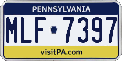 PA license plate MLF7397