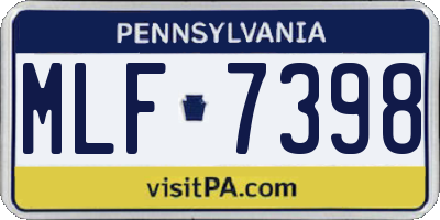 PA license plate MLF7398