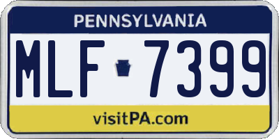 PA license plate MLF7399