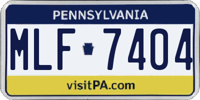 PA license plate MLF7404