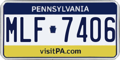 PA license plate MLF7406