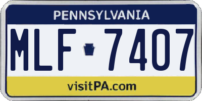 PA license plate MLF7407