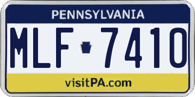 PA license plate MLF7410