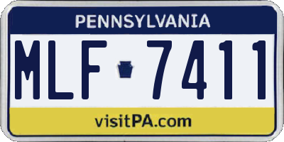 PA license plate MLF7411