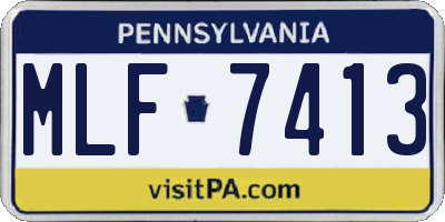 PA license plate MLF7413