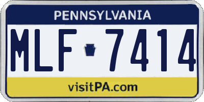 PA license plate MLF7414