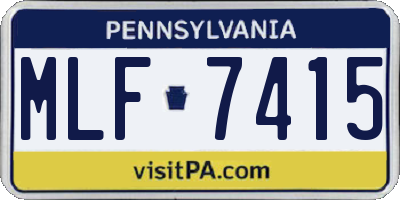 PA license plate MLF7415