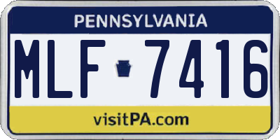PA license plate MLF7416