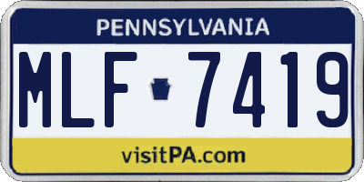 PA license plate MLF7419