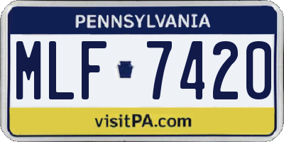 PA license plate MLF7420