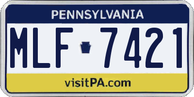 PA license plate MLF7421