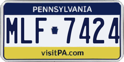 PA license plate MLF7424