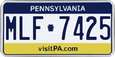PA license plate MLF7425