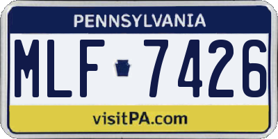 PA license plate MLF7426