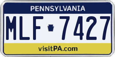 PA license plate MLF7427