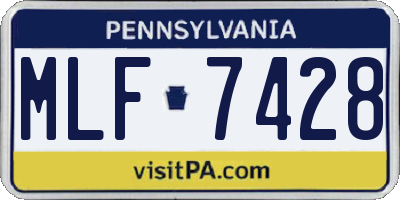 PA license plate MLF7428