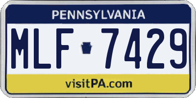 PA license plate MLF7429