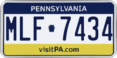 PA license plate MLF7434