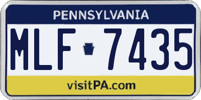 PA license plate MLF7435
