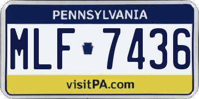 PA license plate MLF7436