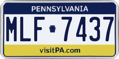 PA license plate MLF7437