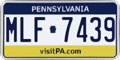 PA license plate MLF7439