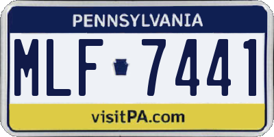 PA license plate MLF7441