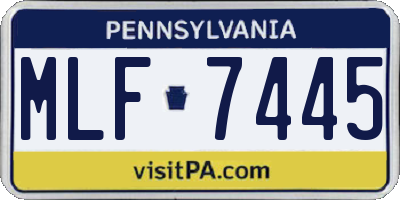 PA license plate MLF7445