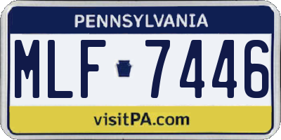 PA license plate MLF7446