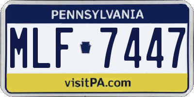 PA license plate MLF7447