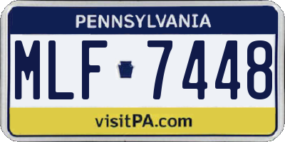 PA license plate MLF7448