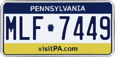 PA license plate MLF7449
