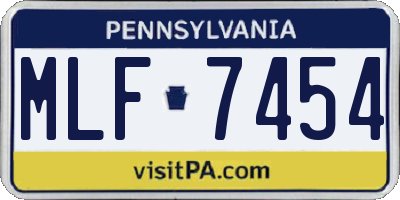 PA license plate MLF7454