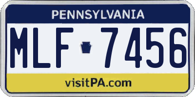PA license plate MLF7456