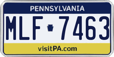 PA license plate MLF7463
