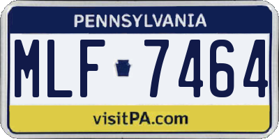 PA license plate MLF7464