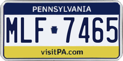 PA license plate MLF7465